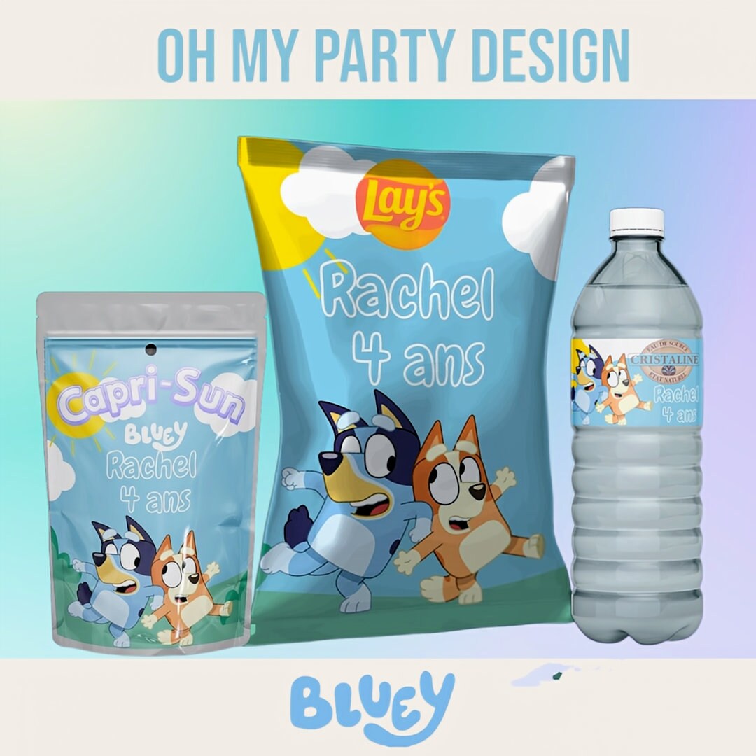 Bluey Personalized Chip Bags Bluey Party Favor Bluey Candy Etsy UK