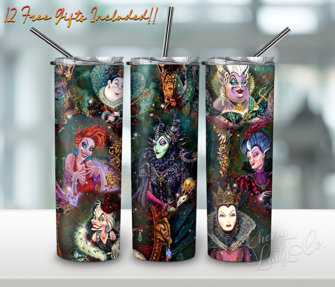 Villains 20 Oz Skinny Tumbler Wrap Png Sublimation Instant - Etsy