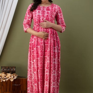 Cotton Maternity Nursing Feeding Gowns for Every Moms Comfort image 5