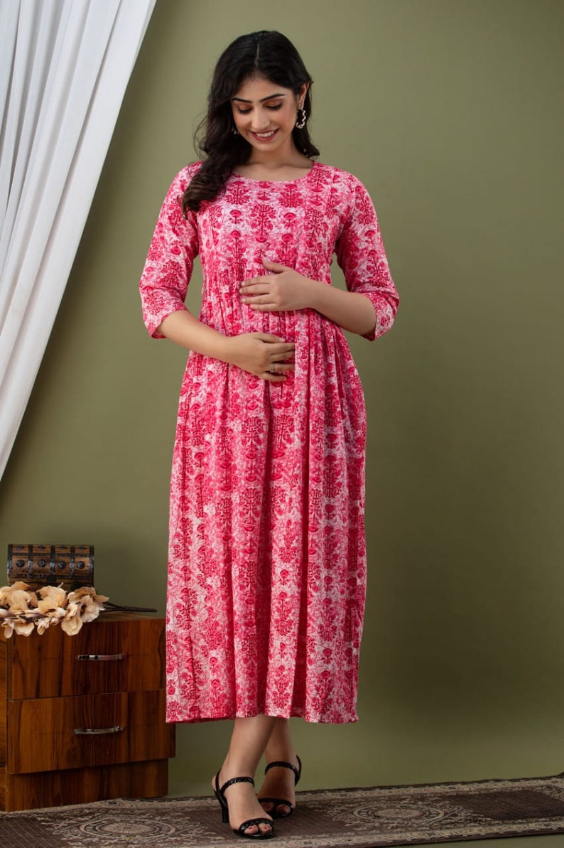 Cotton Maternity Nursing Feeding Gowns for Every Moms Comfort image 5