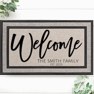 Housewarming Gift / Family Name Doormat / Personalized Doormat / Closing Gift / Custom Family Welcome Mat / Wedding Gift / Personalized Gift