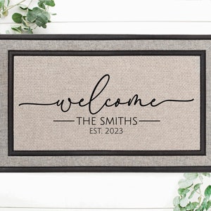 Housewarming Gift / Family Name Doormat / Personalized Doormat / Closing Gift / Custom Family Welcome Mat / Wedding Gift / Personalized Gift