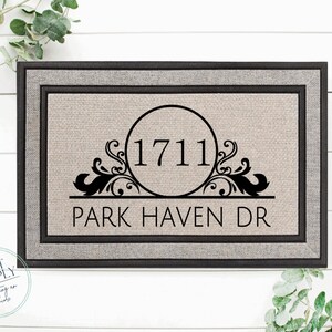 Custom House Number Mat/ Housewarming Gift /Family Name Doormat /Personalized Doormat /Closing Gift /Custom Family Welcome Mat /Gift for Her