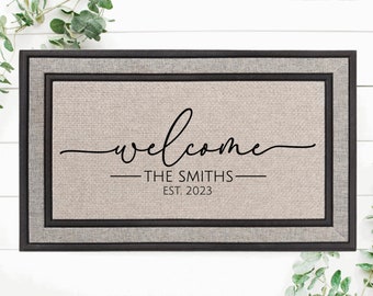 Housewarming Gift / Family Name Doormat / Personalized Doormat / Closing Gift / Custom Family Welcome Mat / Wedding Gift / Personalized Gift