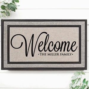 Housewarming Gift / Family Name Doormat / Personalized Doormat / Closing Gift / Custom Family Welcome Mat / Wedding Gift / Personalized Gift