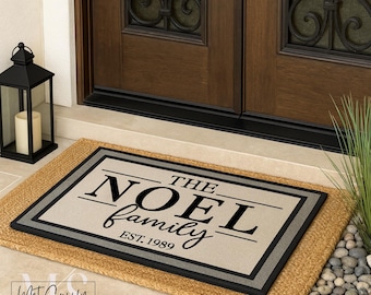 Personalized Family Name Doormat, Weather-Resistant Welcome Mat