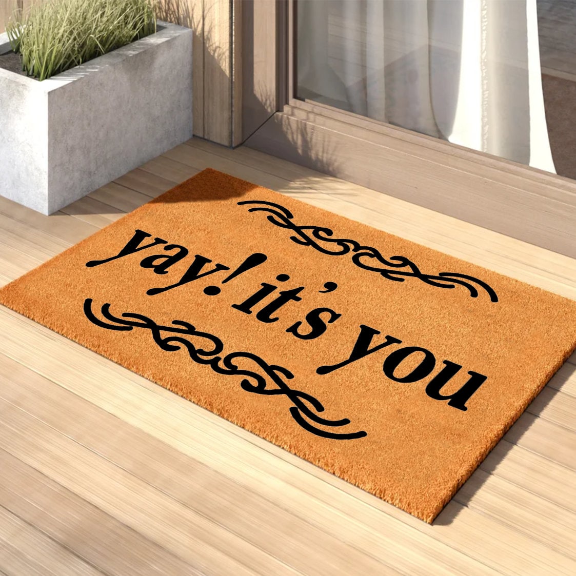 Evergreen Yay! It's You Natural Coir Indoor Outdoor Doormat 1'4x2