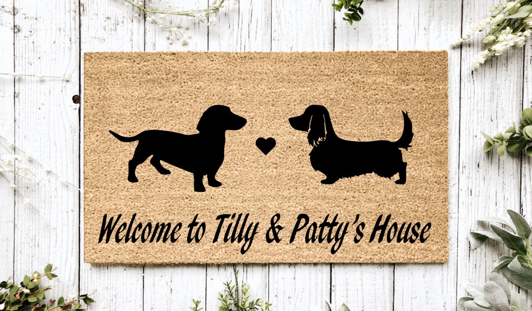 Dachshund Doormat /housewarming Gift /family Name Doormat /personalized