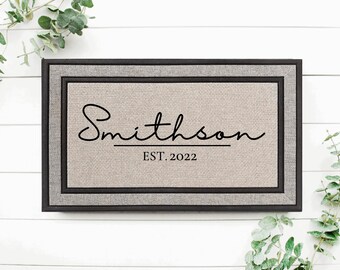 Personalized Family Name Doormat, Weather-Resistant Welcome Mat
