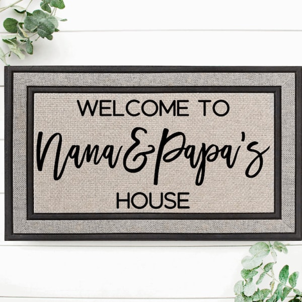 Welcome to Nana and Papa's House | Welcome Mat |Door Mat |Home Doormat |Housewarming Gift |Grandma and Grandpa |Personalized Gift