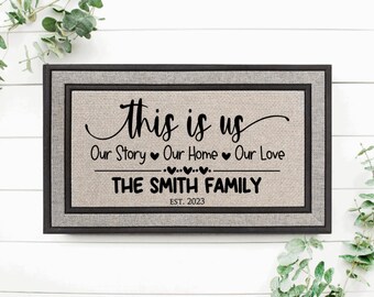 Personalized Family Name Doormat, Weather-Resistant Welcome Mat