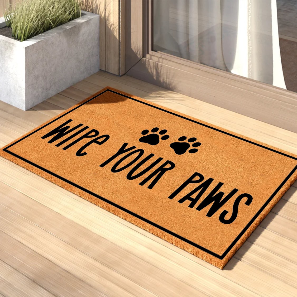 MyPupSocks Custom Pet Dog Picture Name Text Doormat Pet is in Charge We  Just Live Here Door Mat Floor Rug 23.6 x 15.7 Inches Indoor Outdoor  Bathroom
