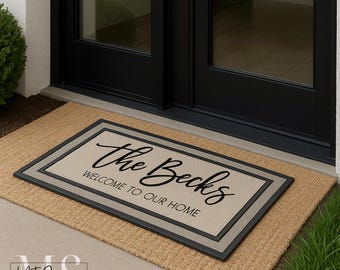 Housewarming Gift / Family Name Doormat / Personalized Doormat / Closing Gift / Custom Family Welcome Mat / Wedding Gift / Personalized Gift