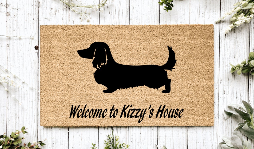 Dachshund Doormat /housewarming Gift /family Name Doormat /personalized
