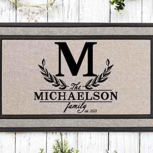 Housewarming Gift / Family Name Doormat / Personalized Doormat / Closing Gift / Custom Family Welcome Mat / Wedding Gift / Personalized Gift