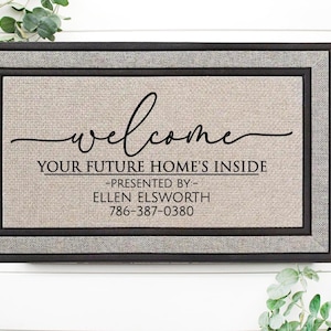 Open House Doormat, Realtor Doormat, Real Estate Agent Gift, Real Estate Listing Marketing, House For Sale Doormat, Real Estate Broker Gift