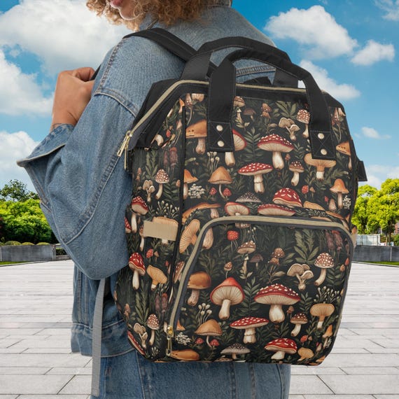 Zaino per pannolini a forma di fungo, zaino per mamma, borsa da
