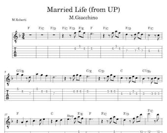 Married Life (2 guitars) Sheet Music - Guitar Tutorial TABS and Score