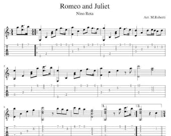 Romeo & Juliet (love Theme) Sheet Music - Guitar Tutorial