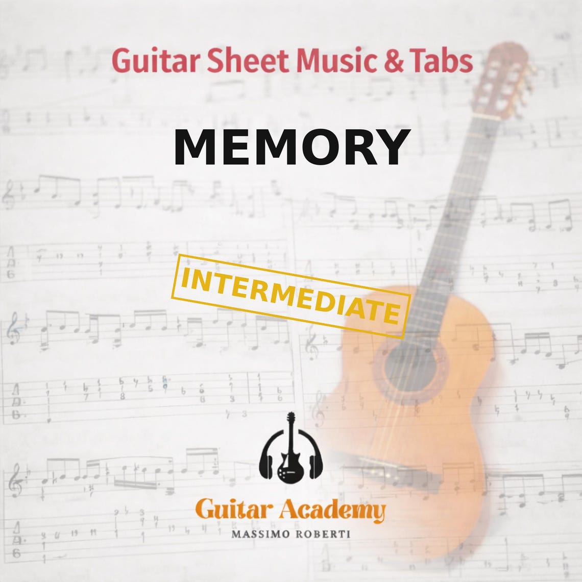 Memory Sheet Music - Guitar Tutorial TABS and Score - Etsy