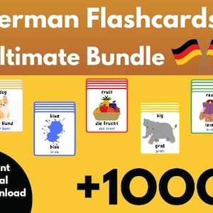 German Flashcards, German vocabulary, printable flashcard, language learning for kids, easy learning, phonetics, flashcard