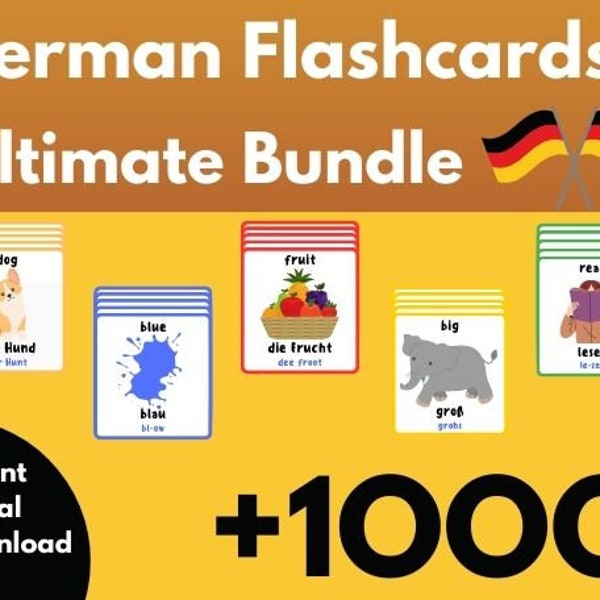 German Flashcards, German vocabulary, printable flashcard, language learning for kids, easy learning, phonetics, flashcard