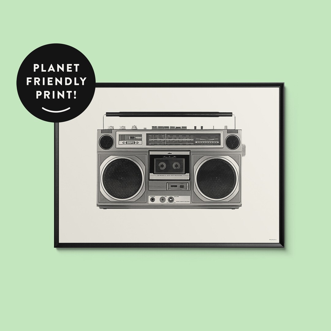 Boombox Poster Ghetto Blaster Print Retro Aesthetic Hip Etsy