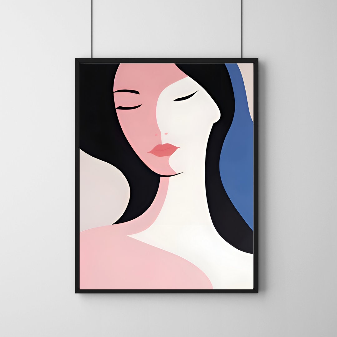 Printable Abstract Woman Portrait Wall Art Serene Beauty - Etsy