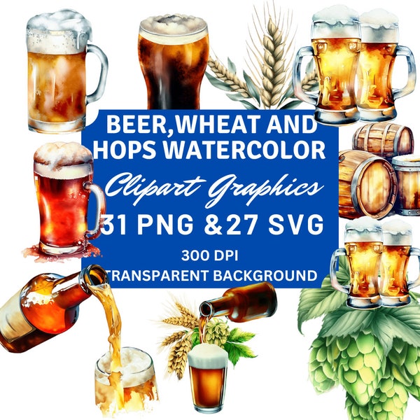 Refreshing Watercolor Beer Clipart beer clipart beer clip art beer graphics wheat clipart hops clipart beer png brewing clipart beer mug png