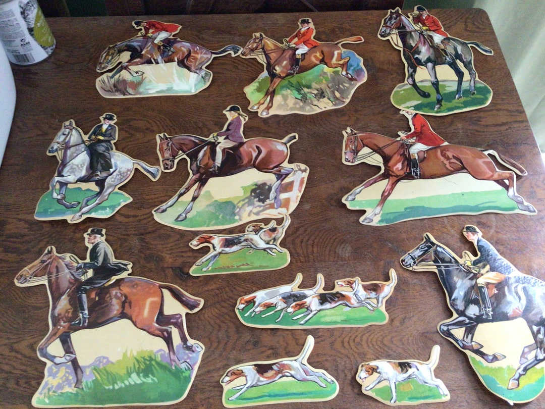 Fabulous Vintage 1940s Set of Fox Hunting Motifs Butterfly - Etsy