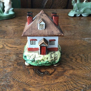Antique Dudson Thatched  Cottage Pastille Burner Staffordshire Cottage circs 1830