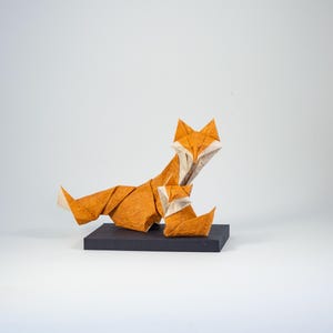 Origami volpe, famiglia di volpi origami