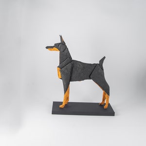 Origami Doberman, chien de race origami, amoureux des chiens