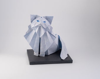 Origami Persian cat, origami feline