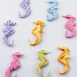 Adorno de 10 caballitos de mar miniatura de origami material para suministro de decoración