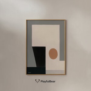 Vintage Geometric Shapes Print: Mid-Century Modern Wall Art (Digital Download)