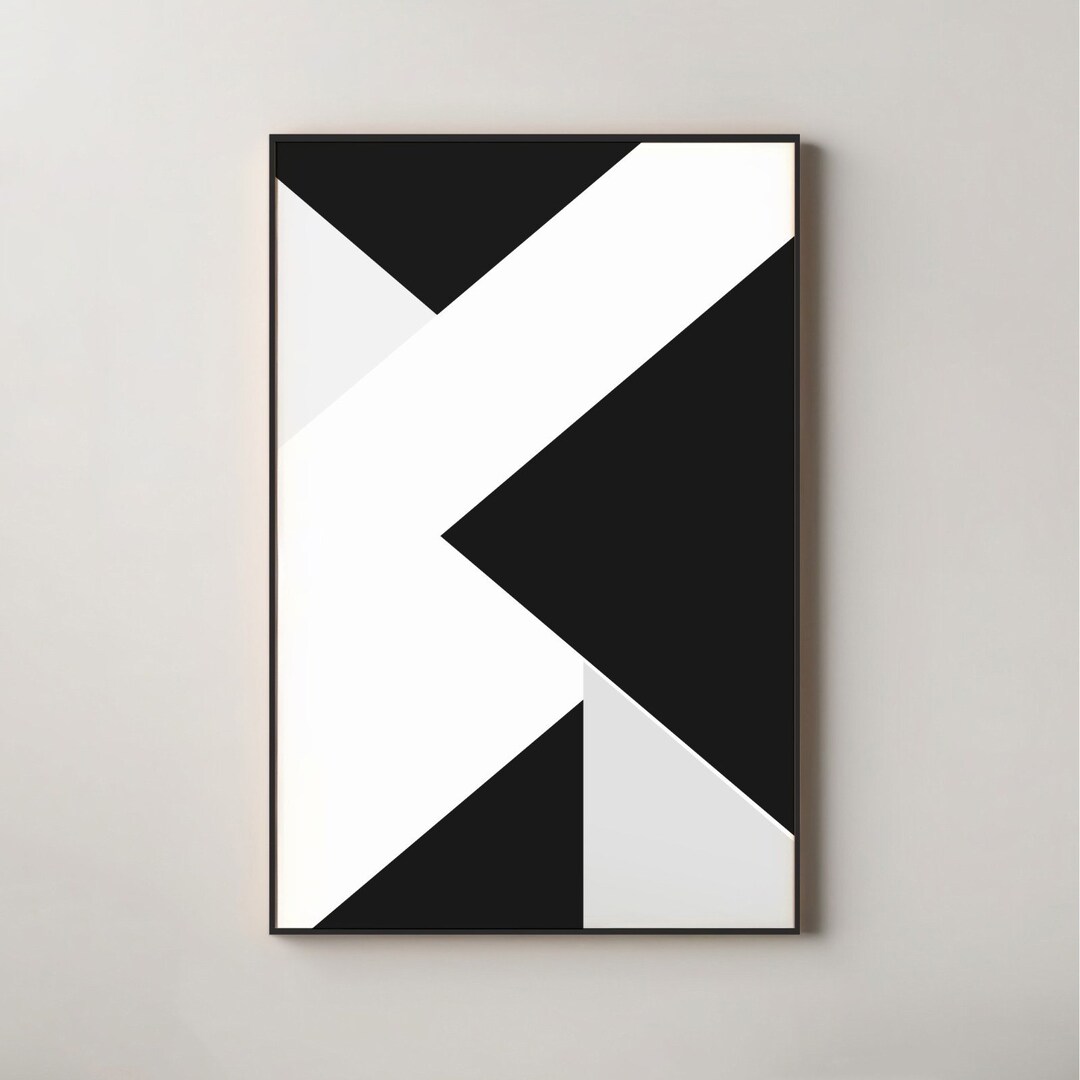 Black and White Abstract Art Print Minimalist Scandinavian - Etsy