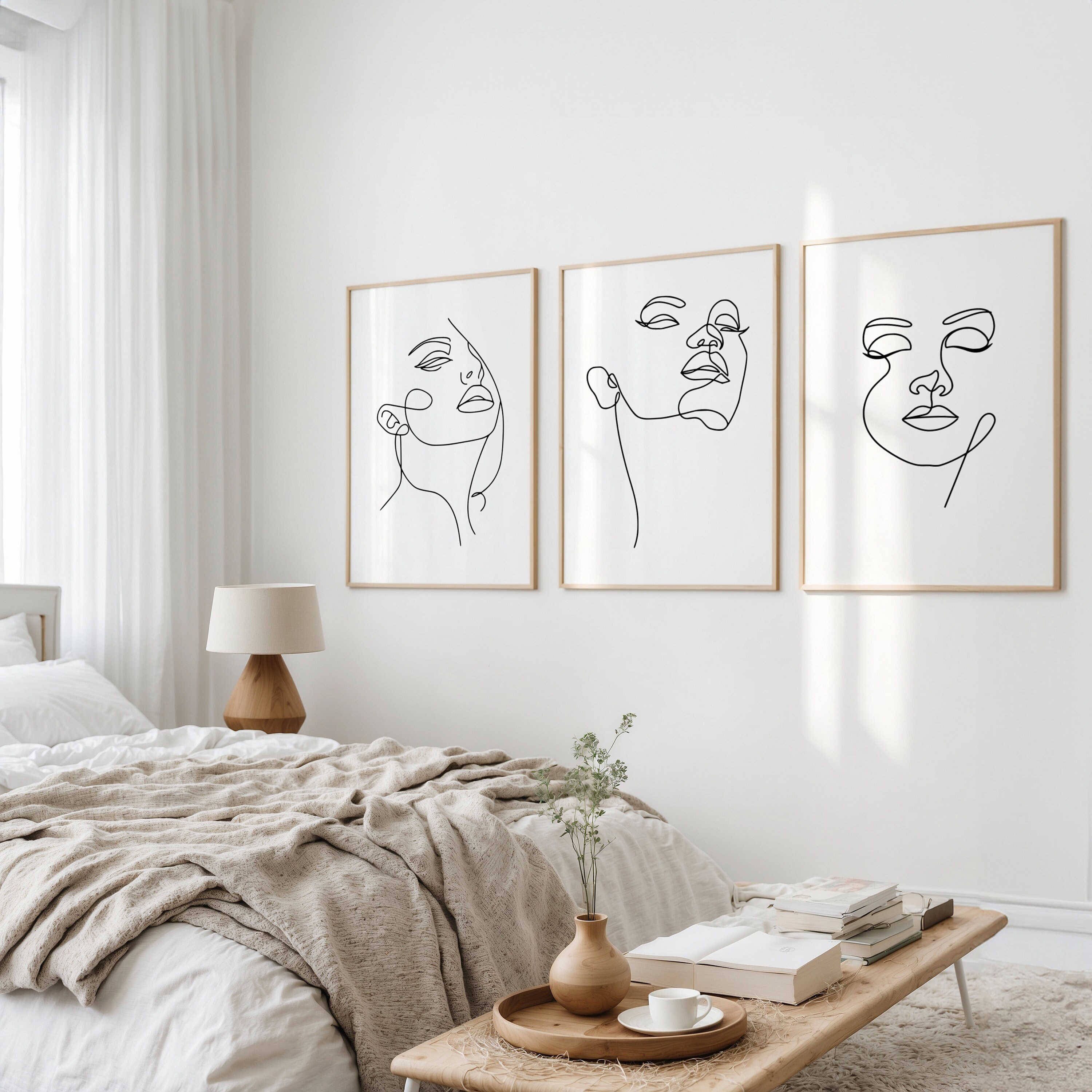 Female Line Art Print Set: Minimalist Woman Drawing (digital Download ...