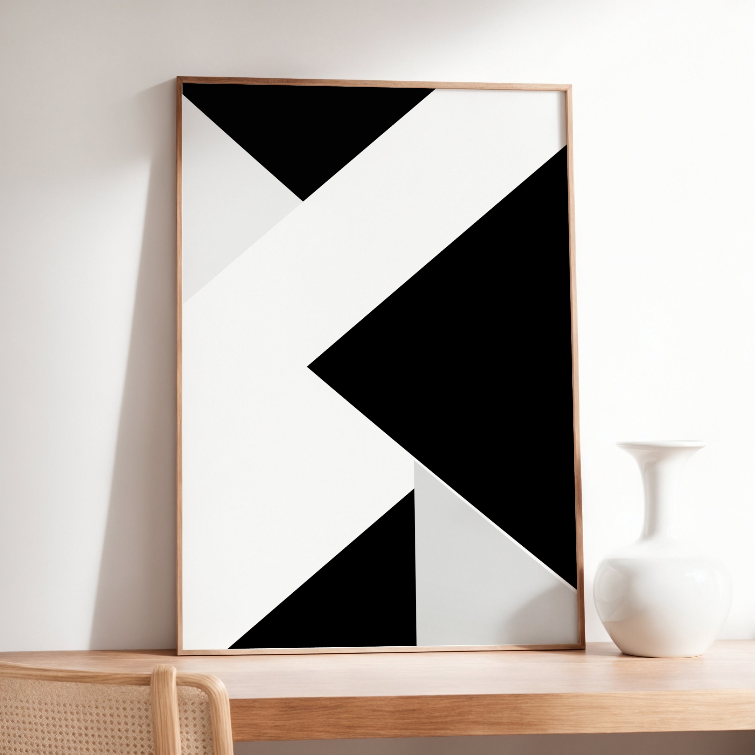 White And Black Geometric Decor