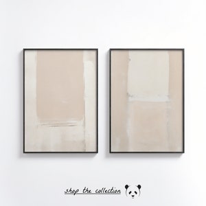 Neutrales Abstrakte Kunstdruck Set: Beige Pinselstriche (Digitaler Download)