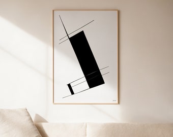 Minimalist Abstract Lines Art Print: Scandinavian Geometric Poster (Digital Download)