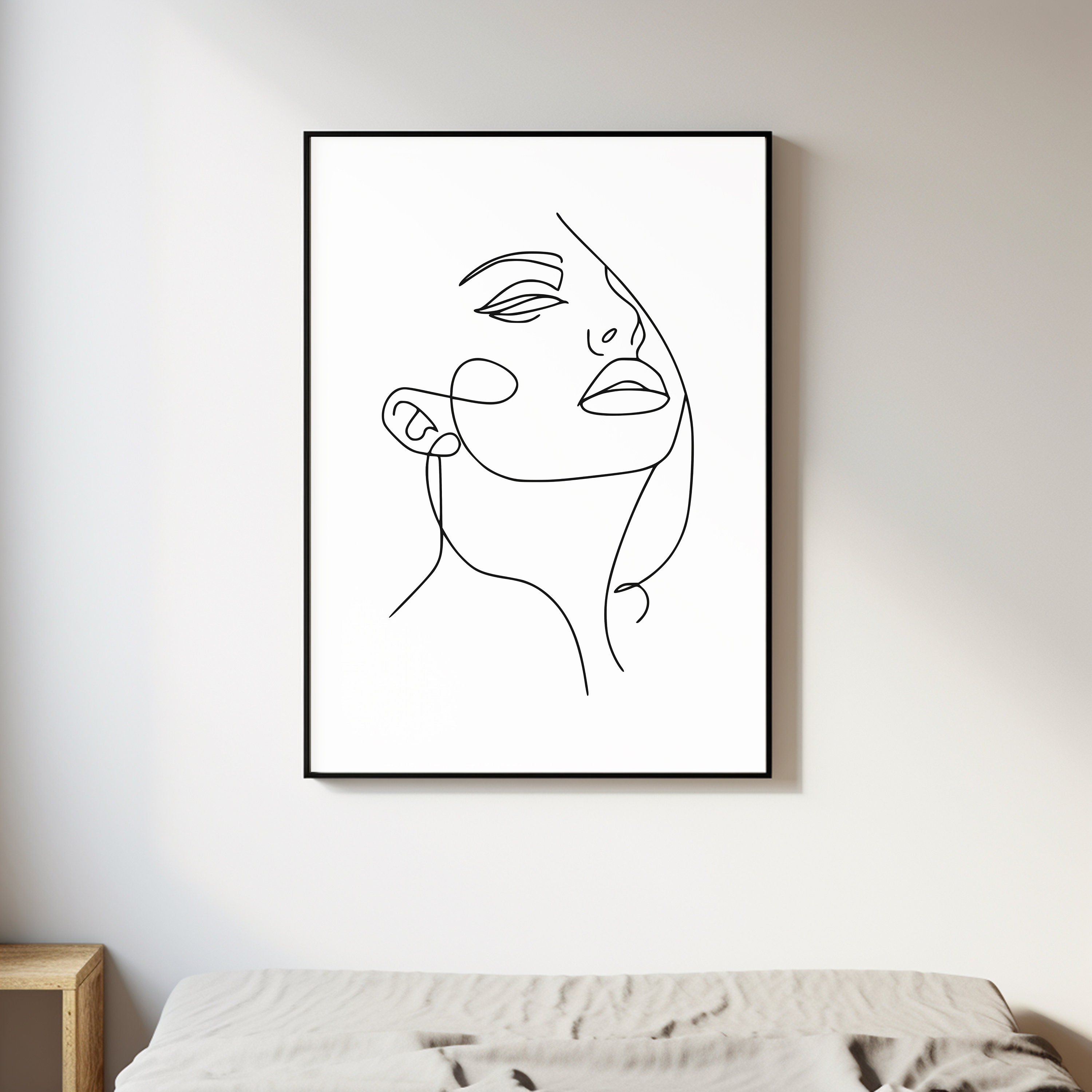Minimalist Female Line Art Print: Abstract Nordic Decor (digital ...