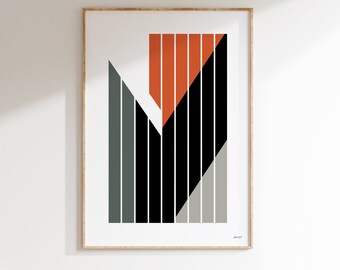 Bauhaus Abstract Geometric Art Print, Mid-Century Modern (Digital Download)