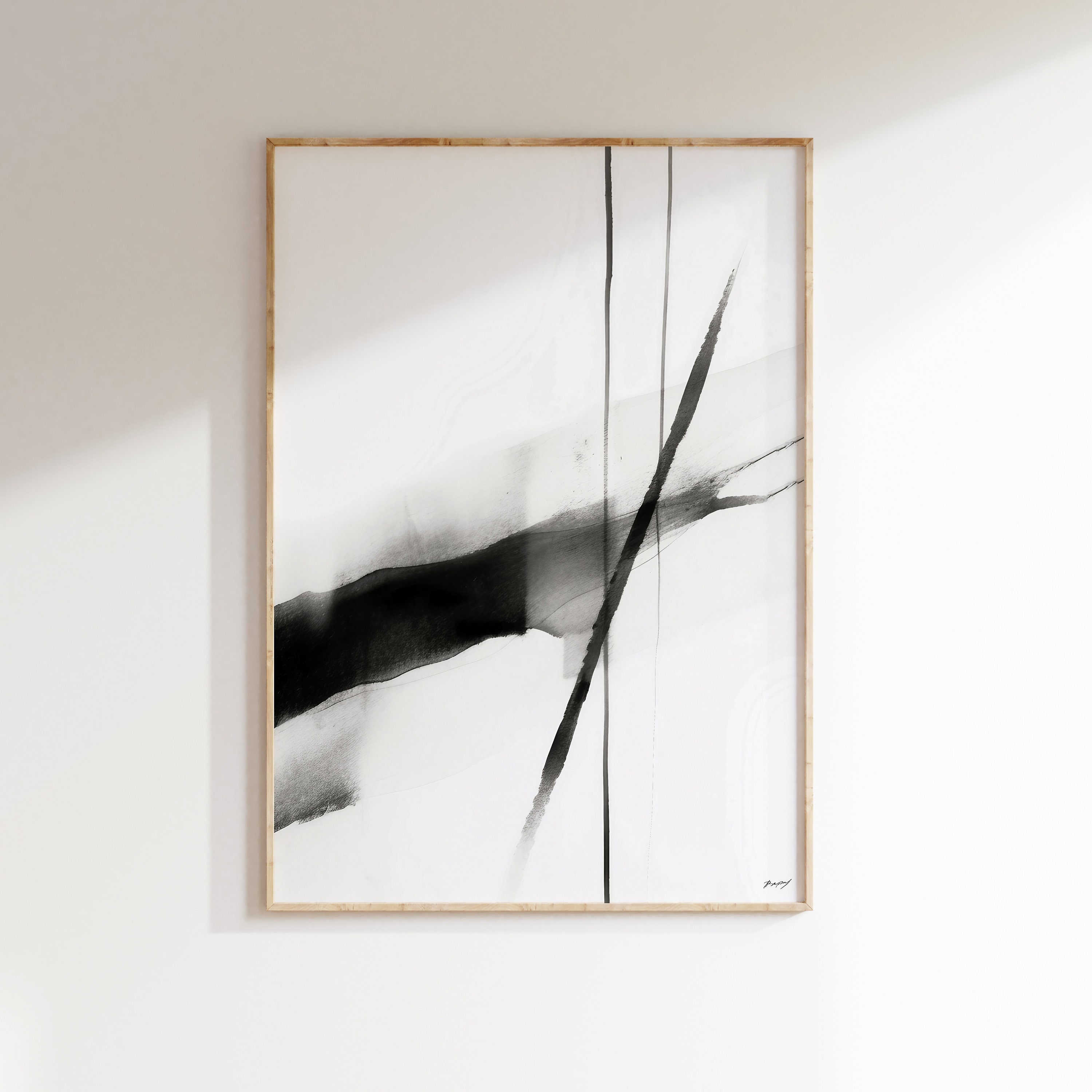 Black and White Abstract Ink Wash Painting Set (digital Download) - Etsy