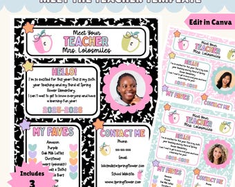Treffen Sie die Lehrer Vorlage, Komposition Notizbuch Design (Digitaler Download)