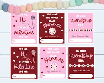 Valentine's Day Cards, Valentines Day Tag, Printable Classroom Valentine's Day Cards