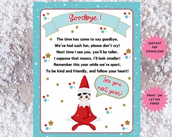 Elf Goodbye Letter, Elf Welcome Back Letter, Elf Kit, Elf Ideas, Elf Accessories, Elf Printable, Elf Letter, Christmas Printable