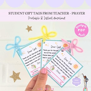 Étiquettes-cadeaux pour étudiants de l'enseignant religieux, étiquettes-cadeaux de prière imprimables pour toute la classe, étiquette-cadeau de classe de prière de fin d'année scolaire