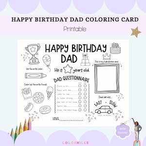 Alles über Papa Arbeitsblatt, Papa Geburtstagskarte, Papa Geschenk von Kindern, Sentimental Geschenk Papa