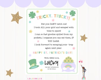 Leprechaun Letter for Kids, St. Patrick's Day Trap Activity (Digital Download)